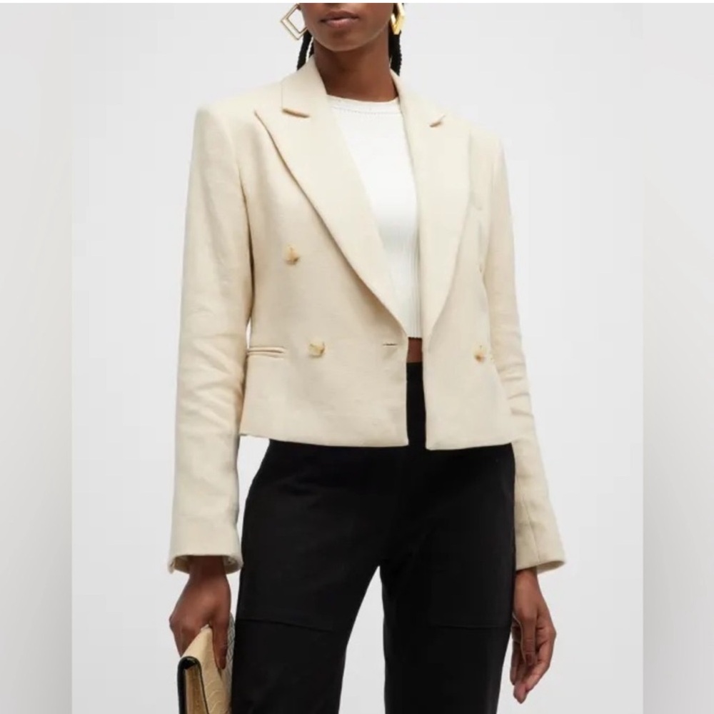 A.L.C River Crop Double Breast Blazer in Barely Beige Size 2